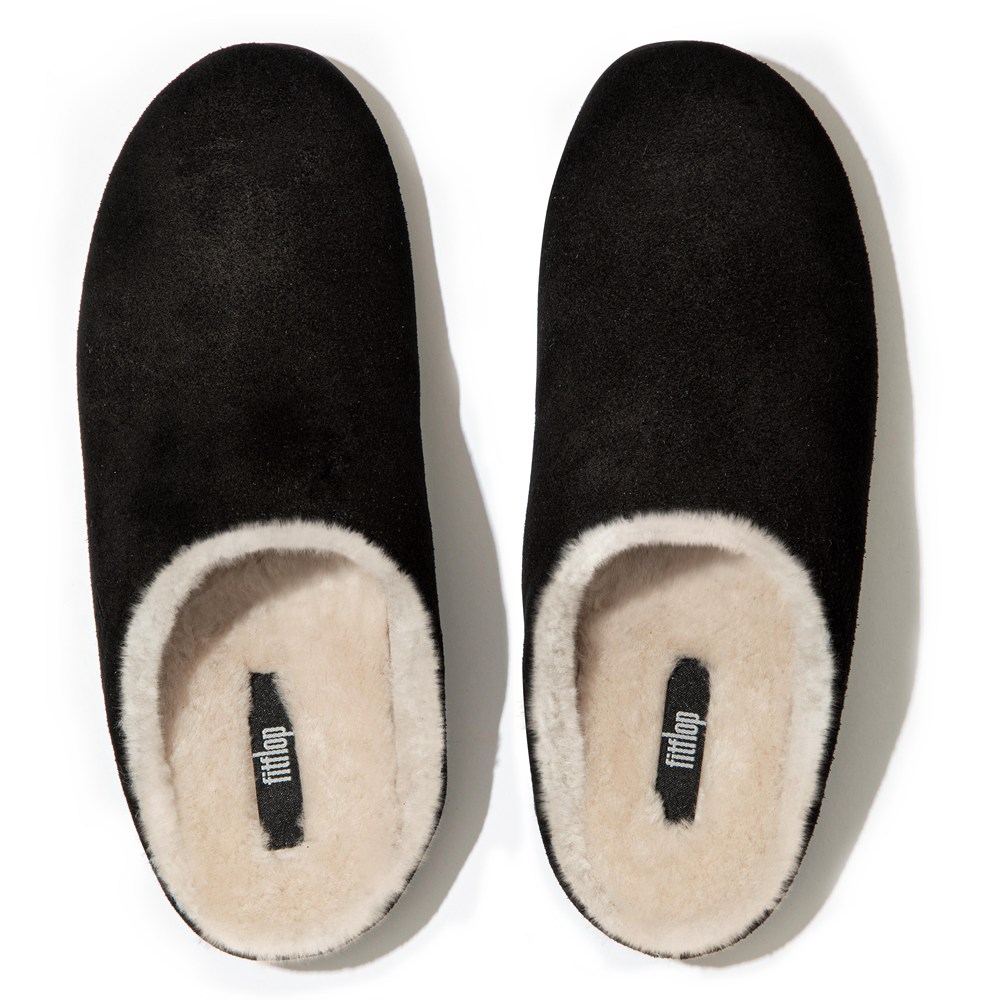 Fitflop Womens Slippers Black - Chrissie Shearling - IG0573816